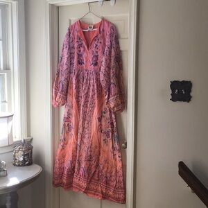 FARM Rio Pink and Orange Long Sleeve Dress